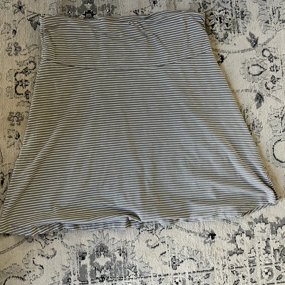 Toad and co flare skirt size large gray and white stripe